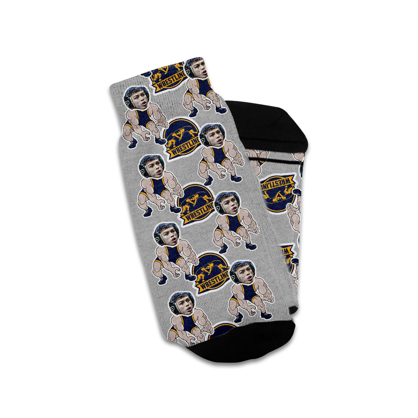 wrestling gifts, wrestler gift socks with faces customized