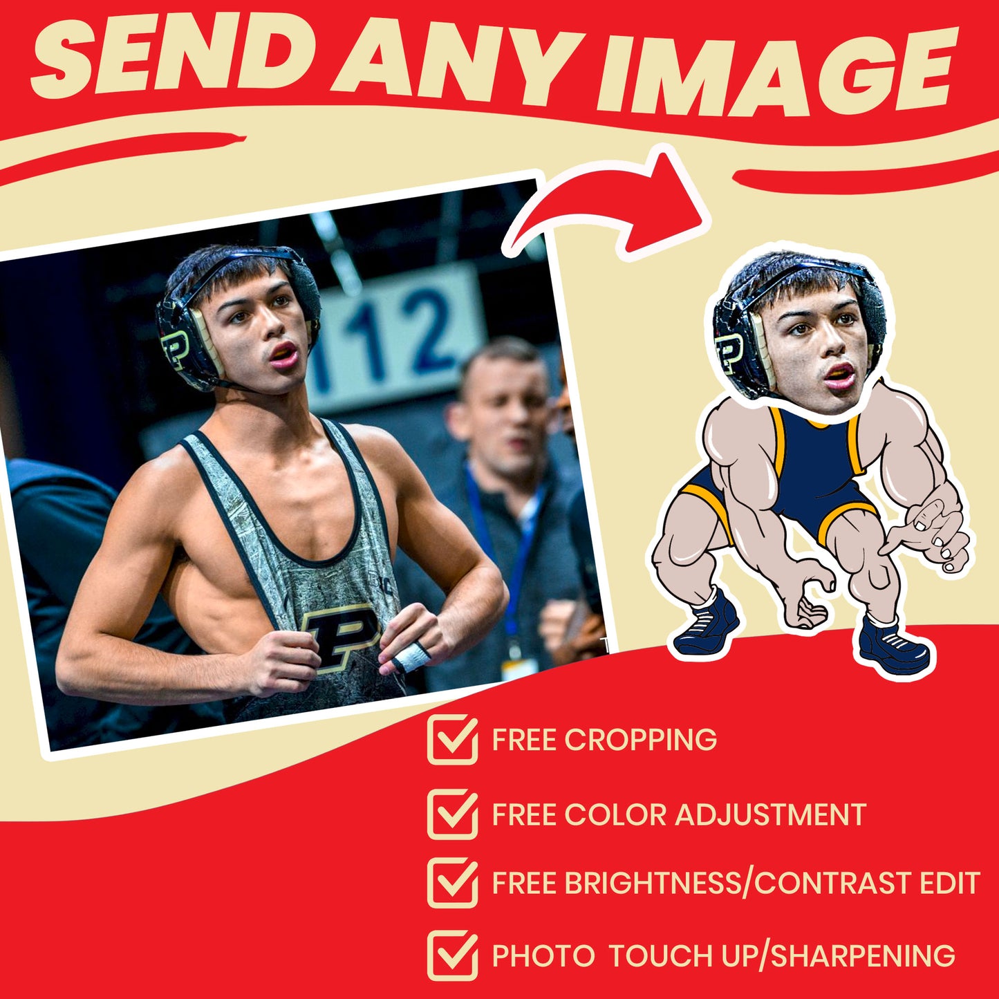 wrestling gifts, wrestler gift socks with faces customized