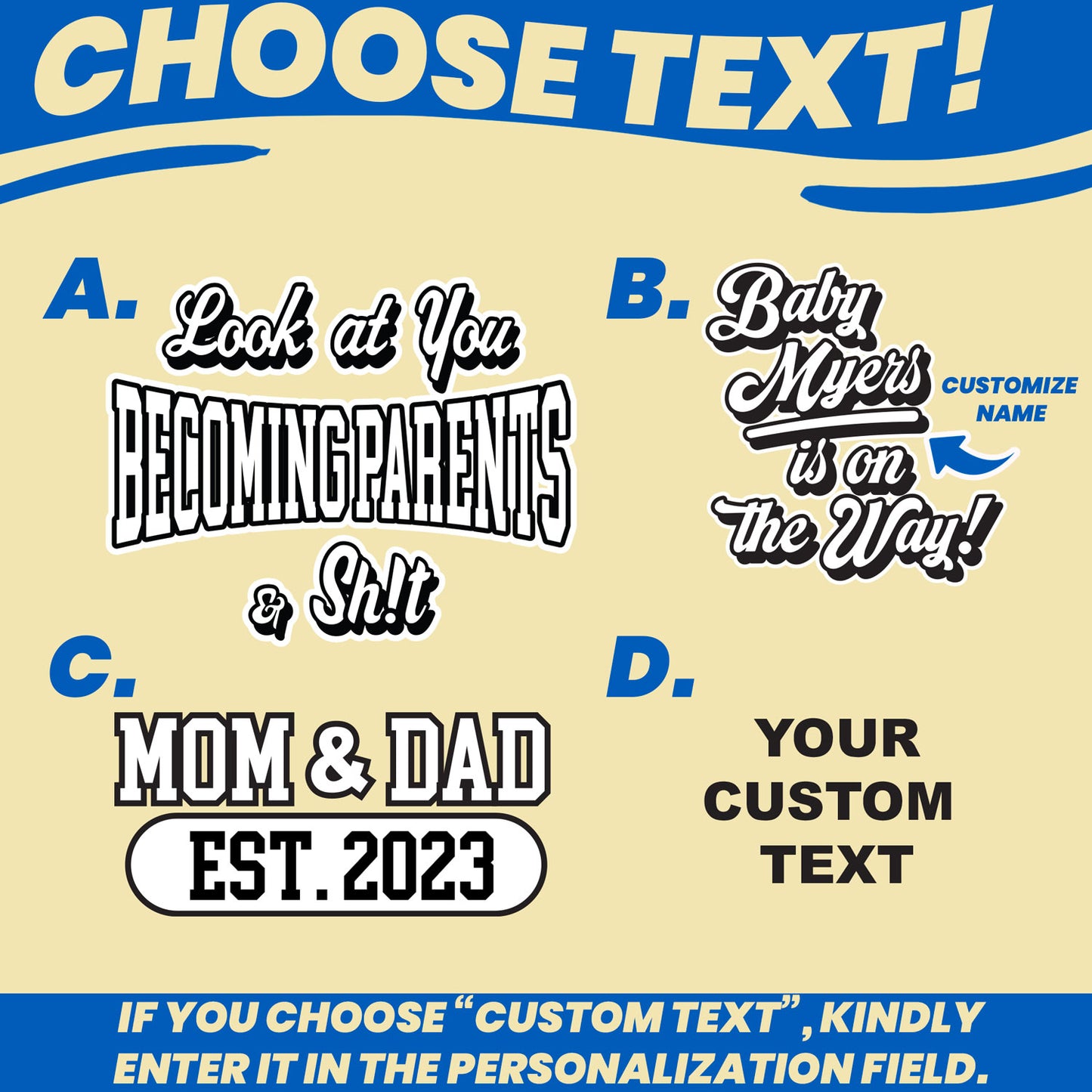 baby shower gifts personalized socks with faces of new parents text personalization options for the socks