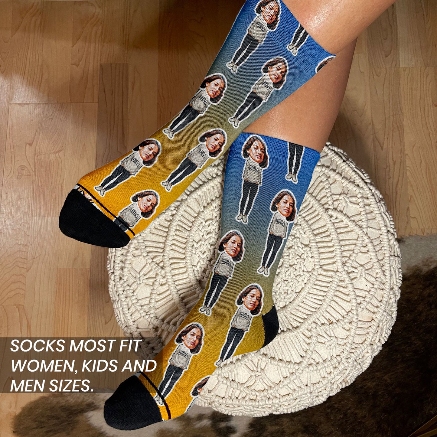 personalized going away to college gift on woman's feet
