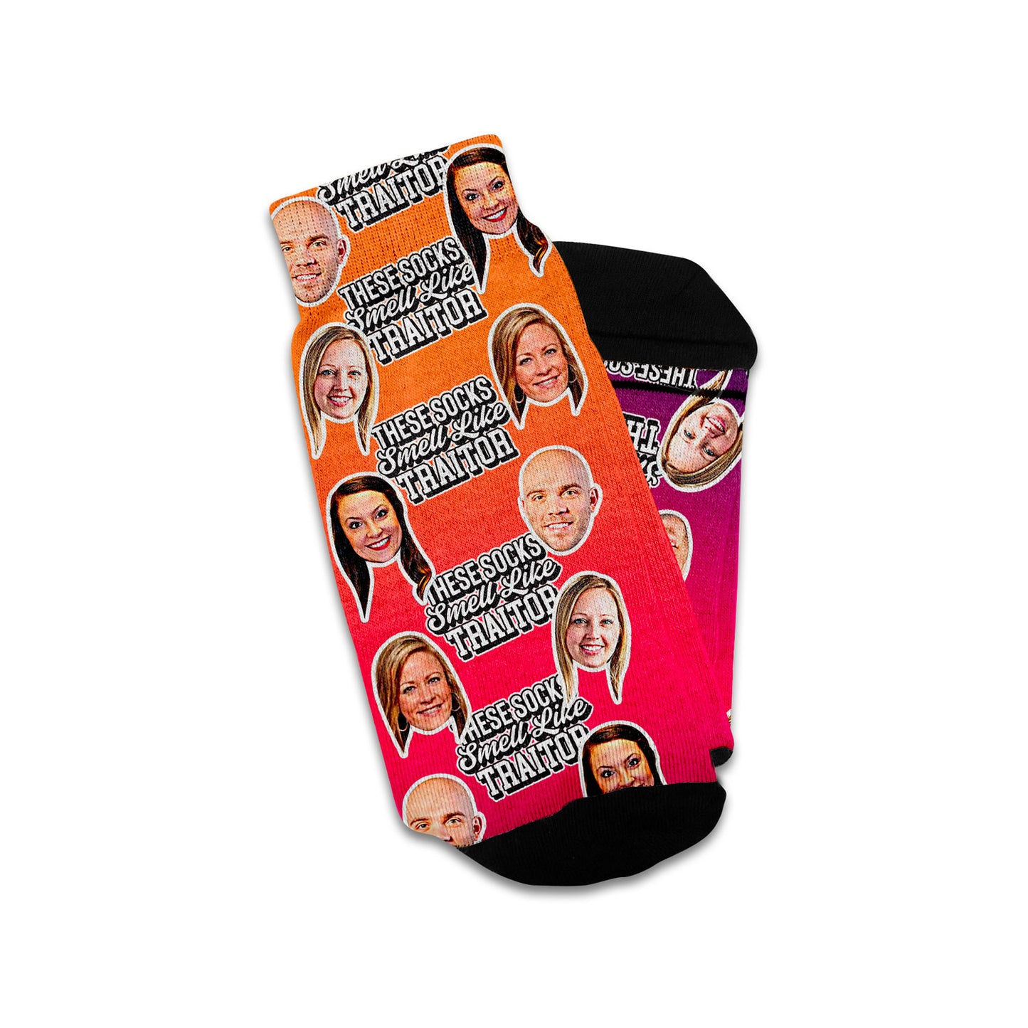coworker leaving gift personalized socks with faces