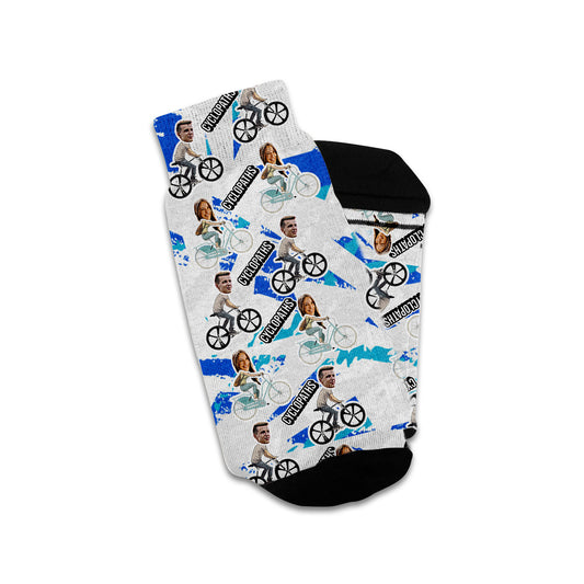 gifts for cyclist and bicycle lovers socks with faces 
