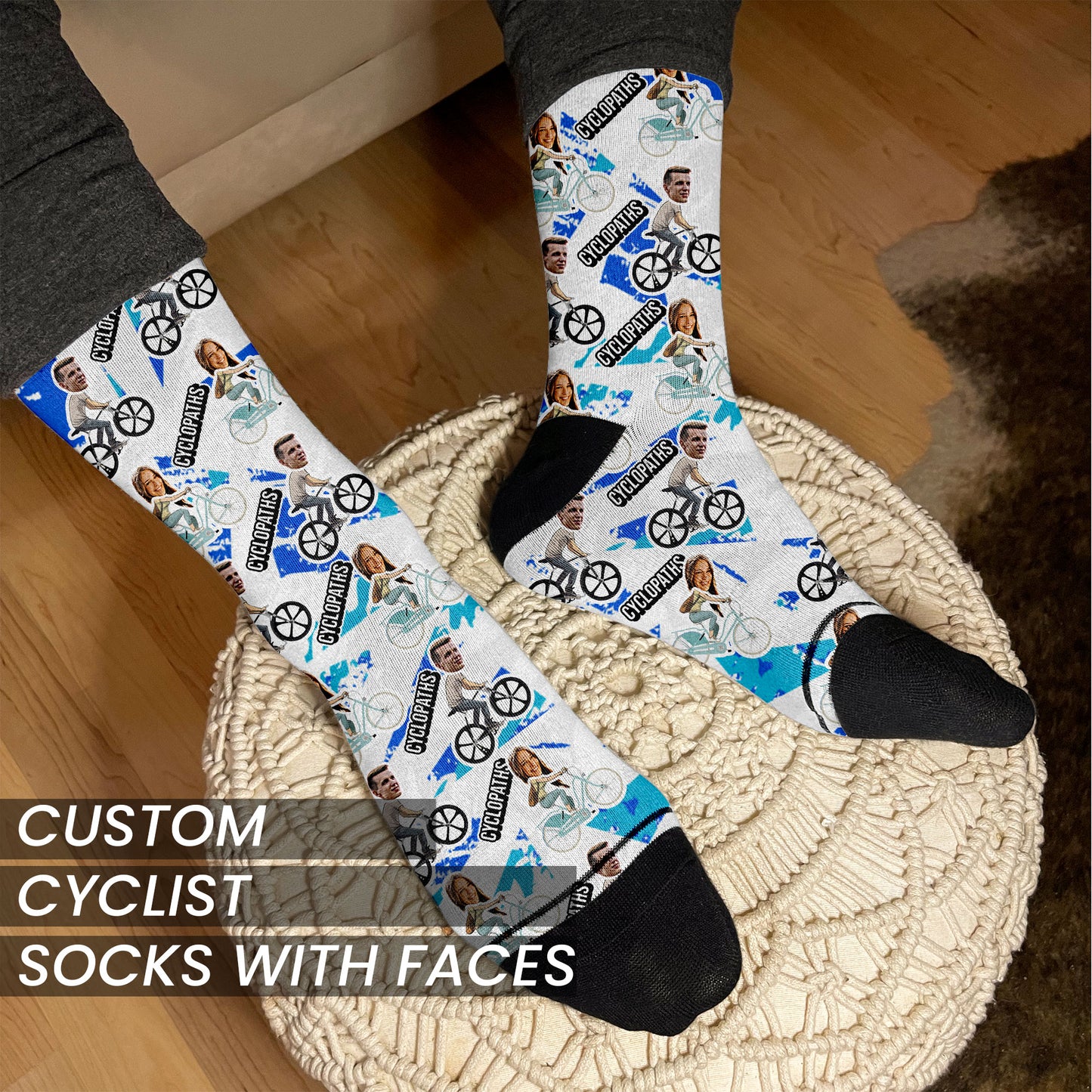 Cyclist Custom Face Socks