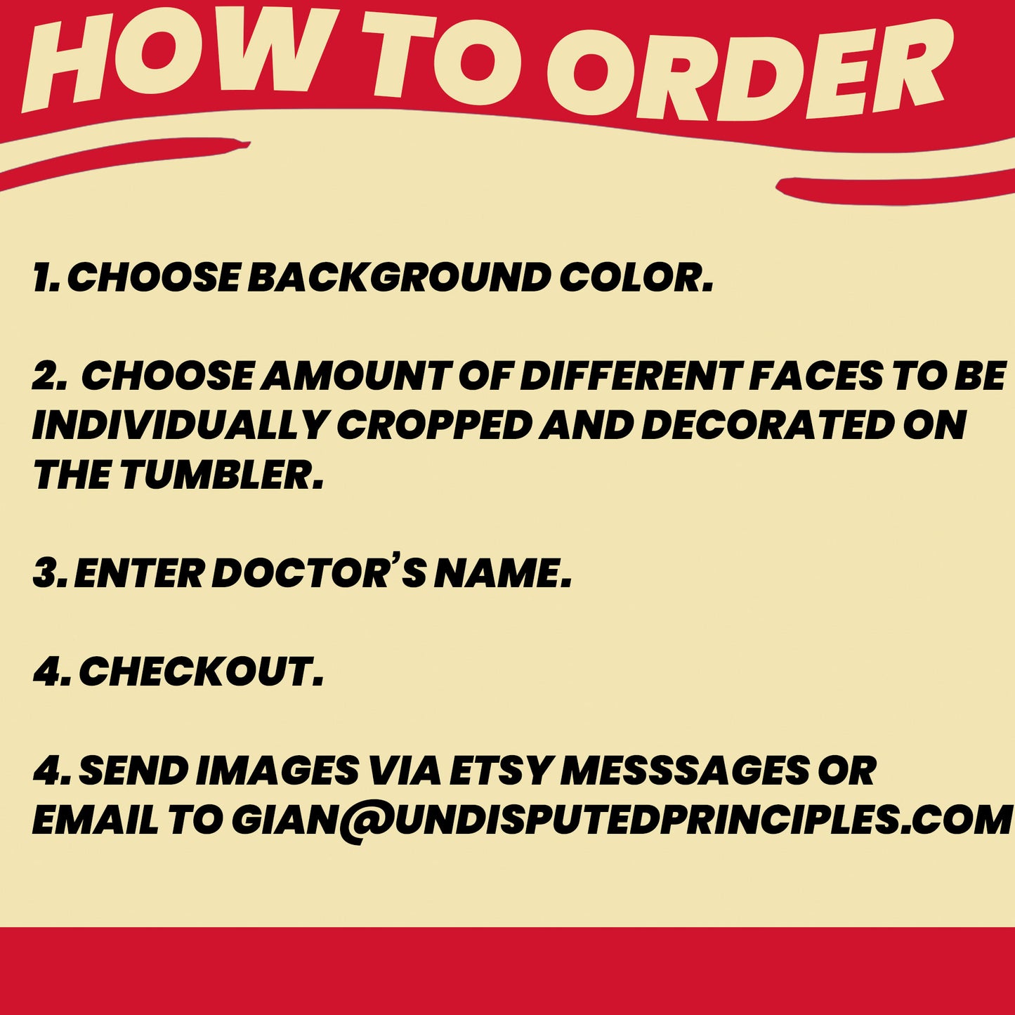 custom tumblers for doctors instructions