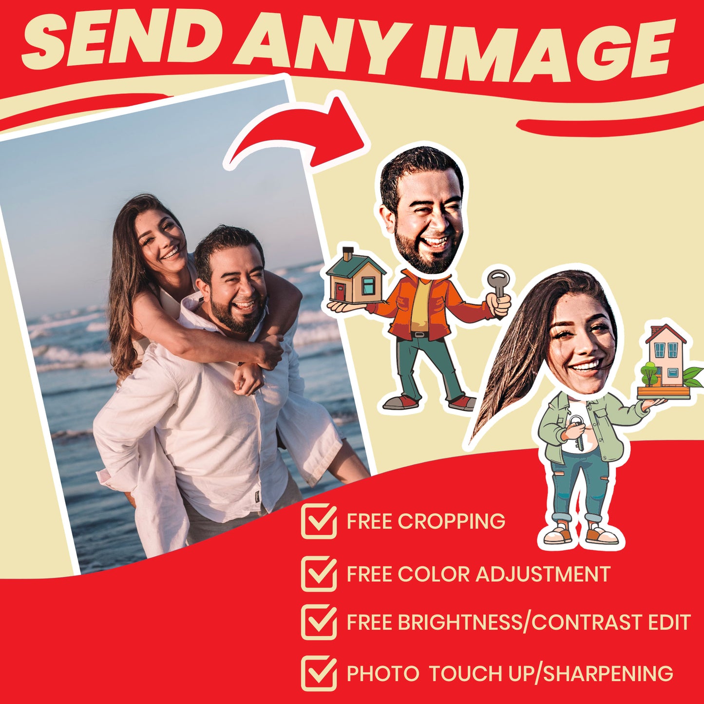 gift for new homeowners socks with faces and text we crop and edit photos for you