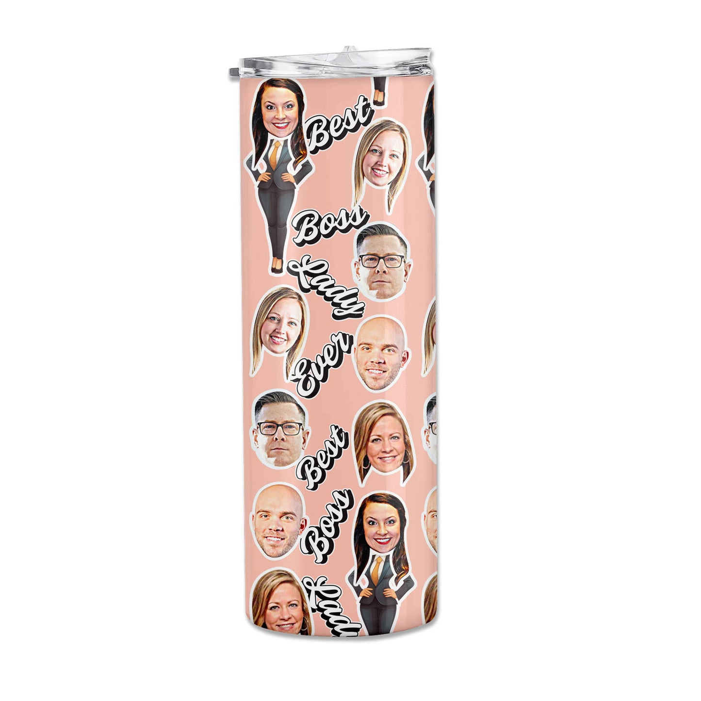 boss lady woman gift tumblers customized with faces