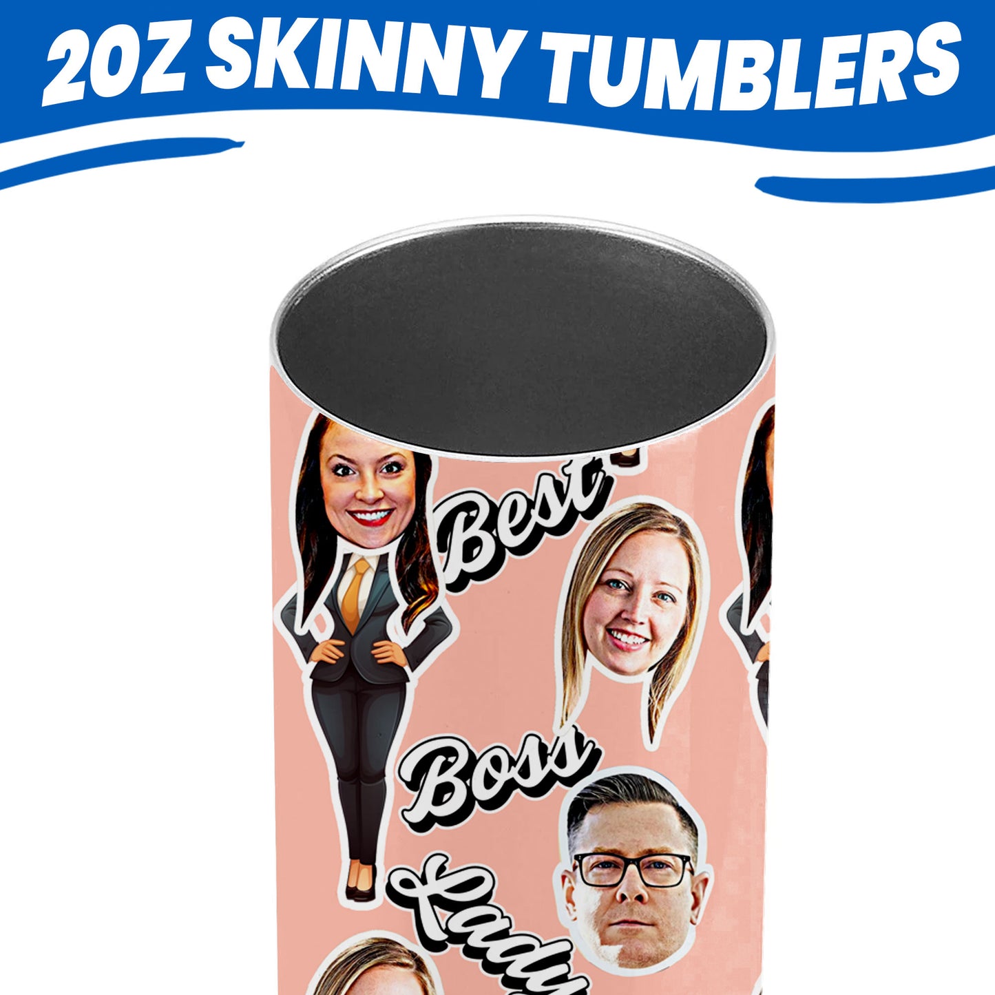 boss lady woman gift tumblers customized with faces