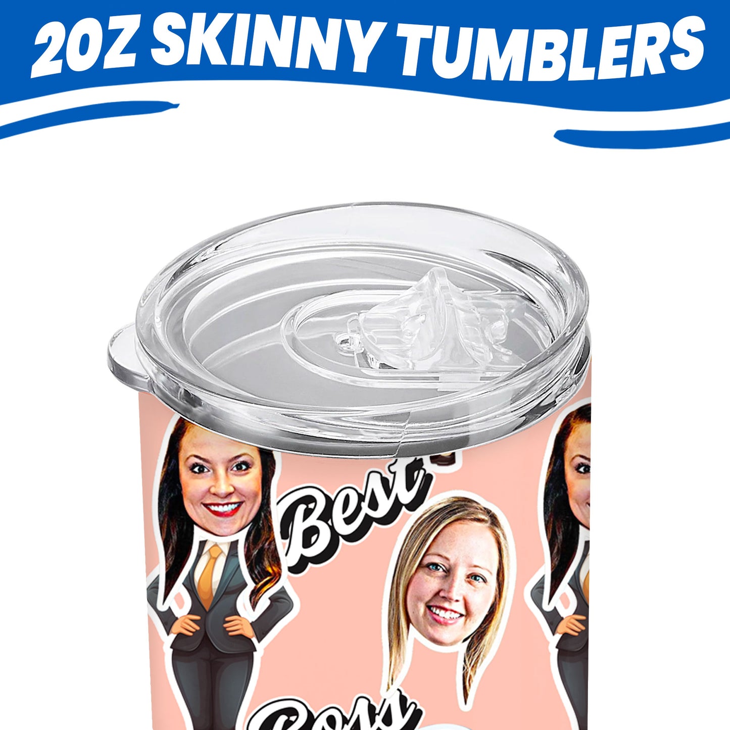 boss lady woman gift tumblers customized with faces