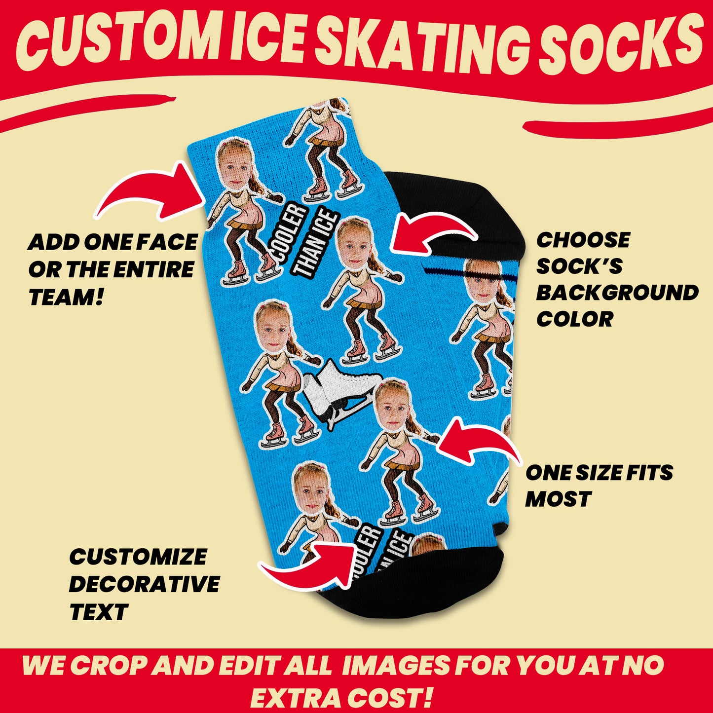 custom socks for ice skaters and figure skaters customization options