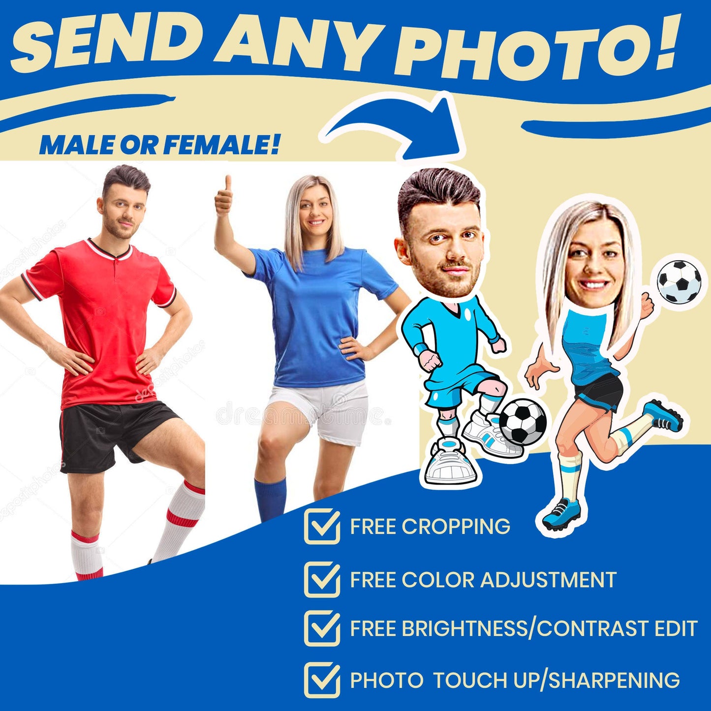 Soccer Gift Custom Face Socks