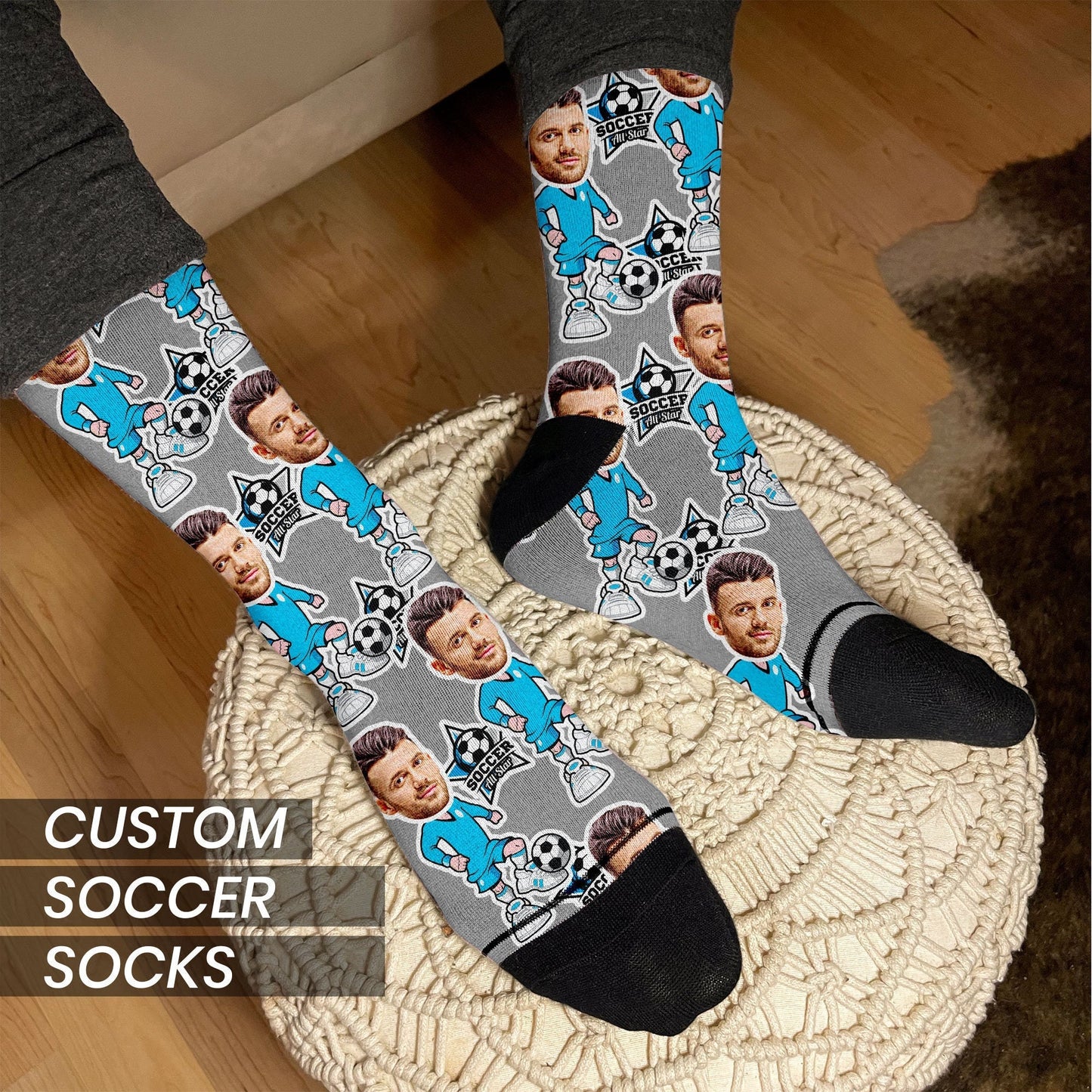 Soccer Gift Custom Face Socks
