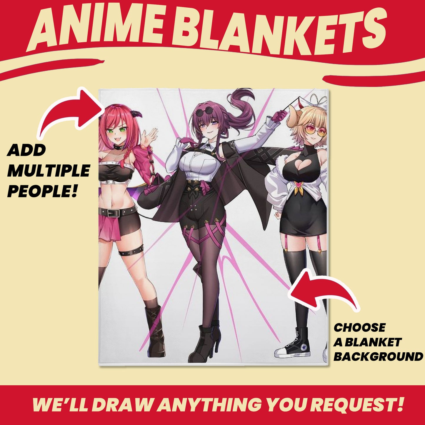 personalized blankets with photos turned to anime
