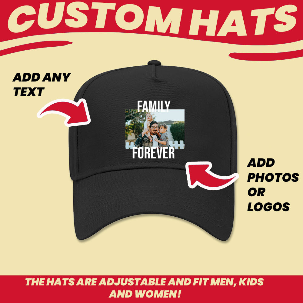 Custom Photo Cap: Personalized Picture Hat for Men and Women, Unique Gift Idea, Create Your Own Hat