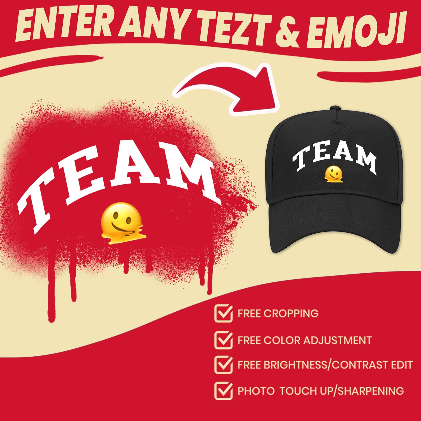 custom cap with emoji and text customize with any text adn emoji