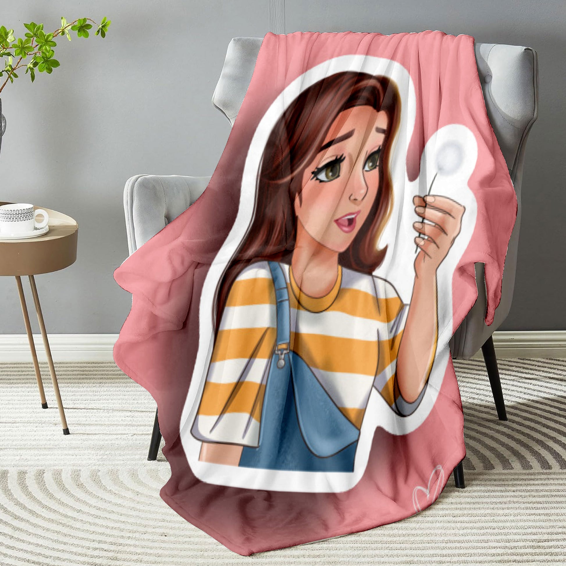 custom blankets of photo into drawing