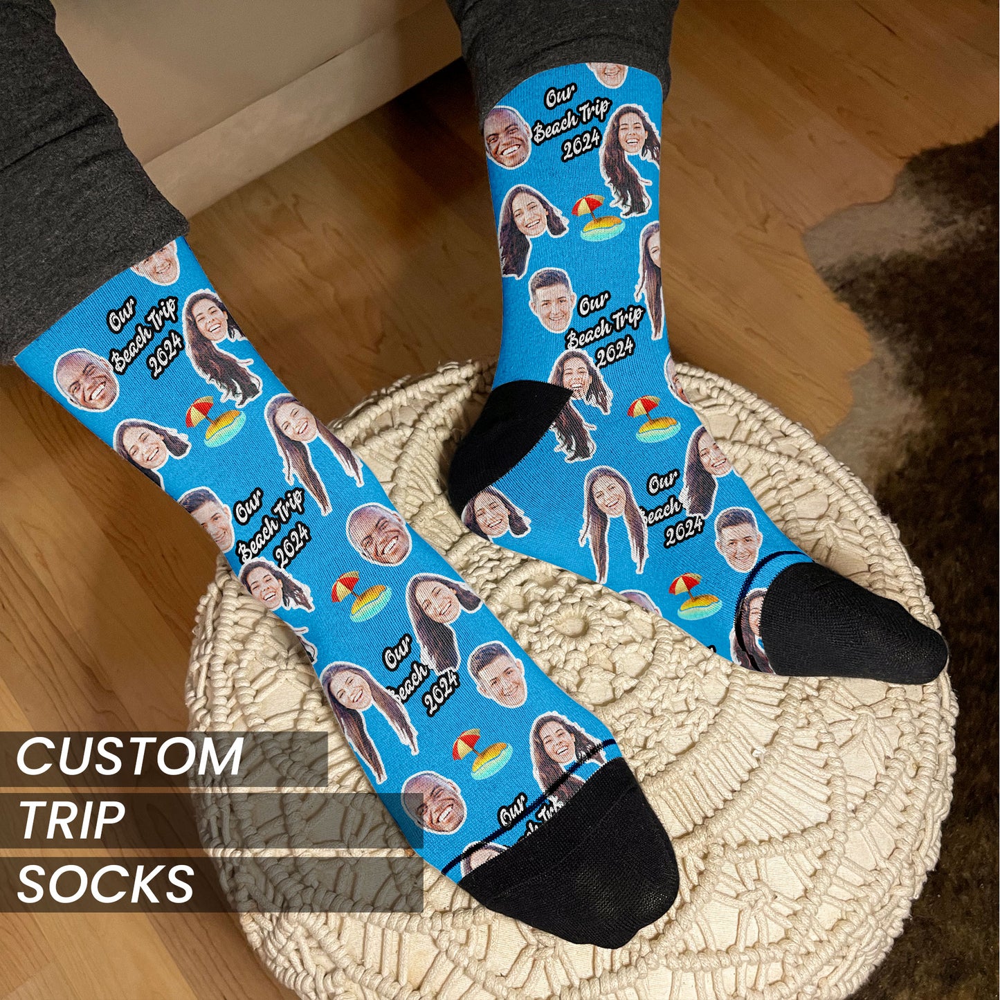 personalized gift for trip lovers on man's feet