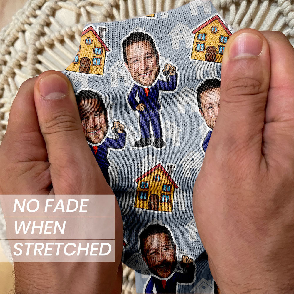 Realtor Gift Custom Face Socks