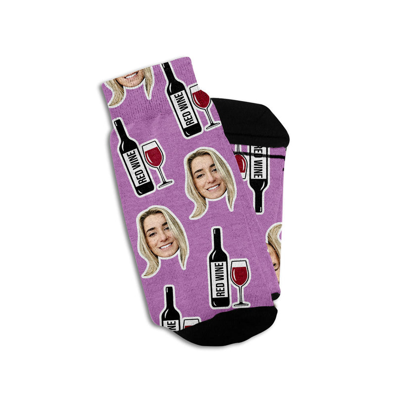 wine lover gif socks in purple