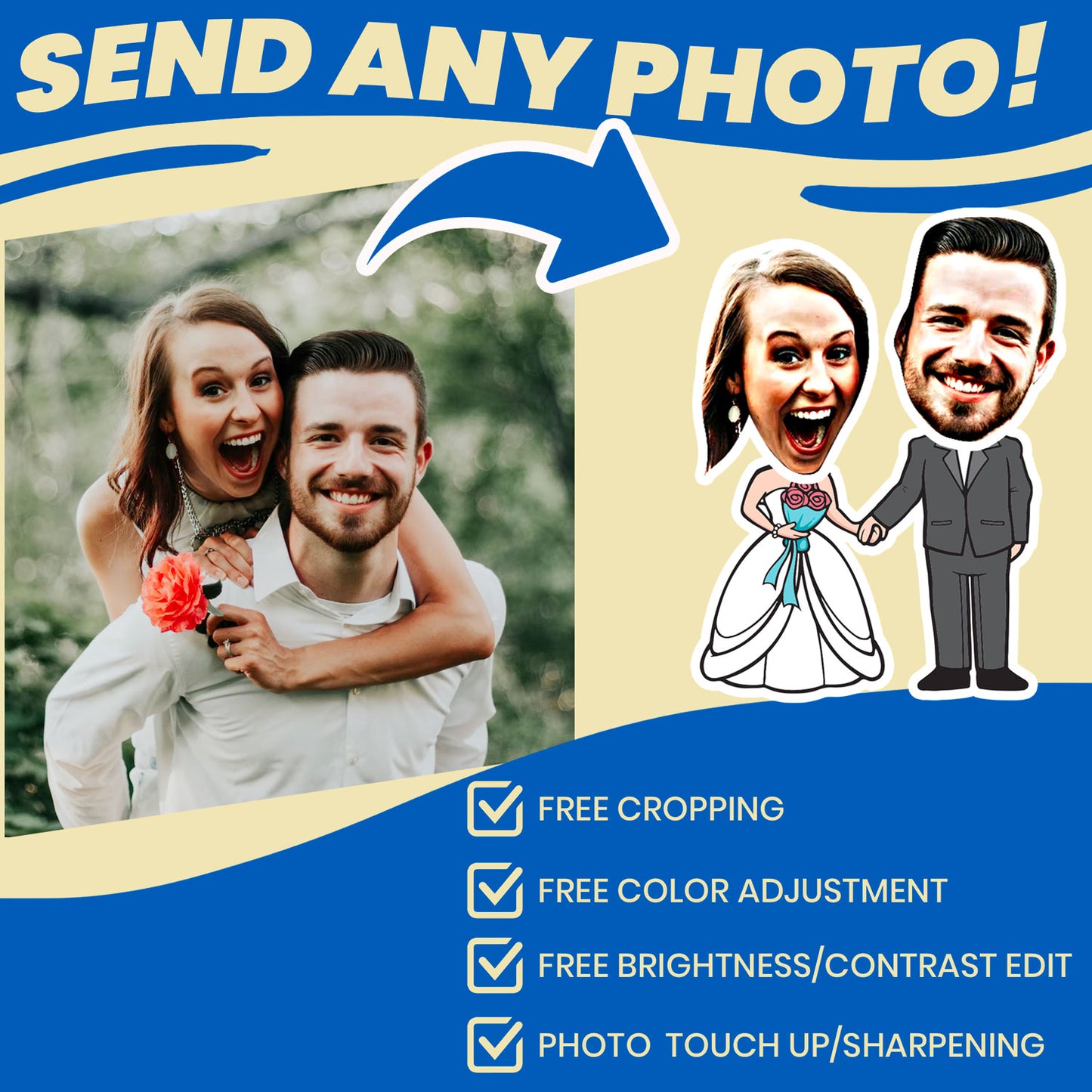 unique wedding gift for couples personalized socks with faces explanation on face cropping