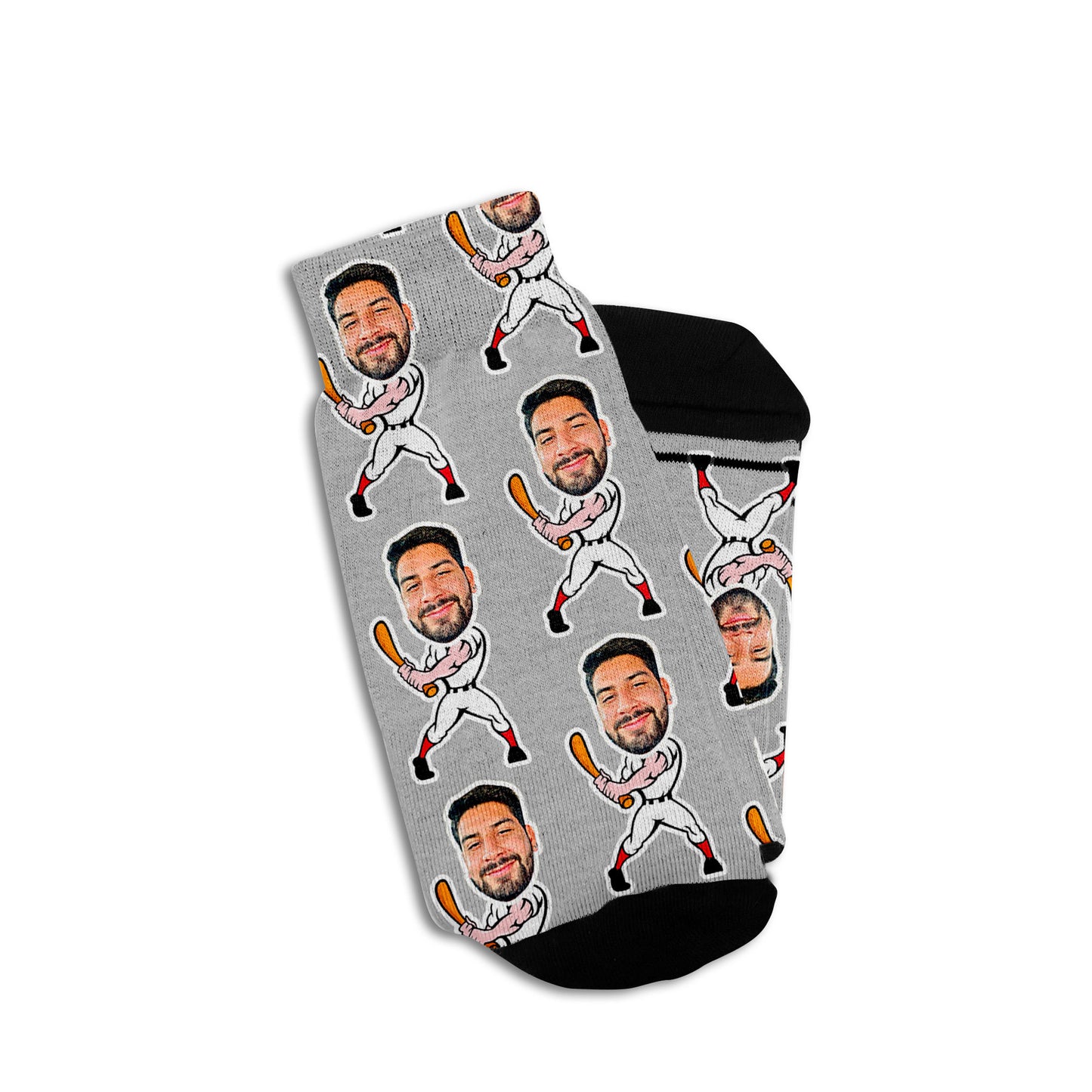 custom baseball socks in grey for men