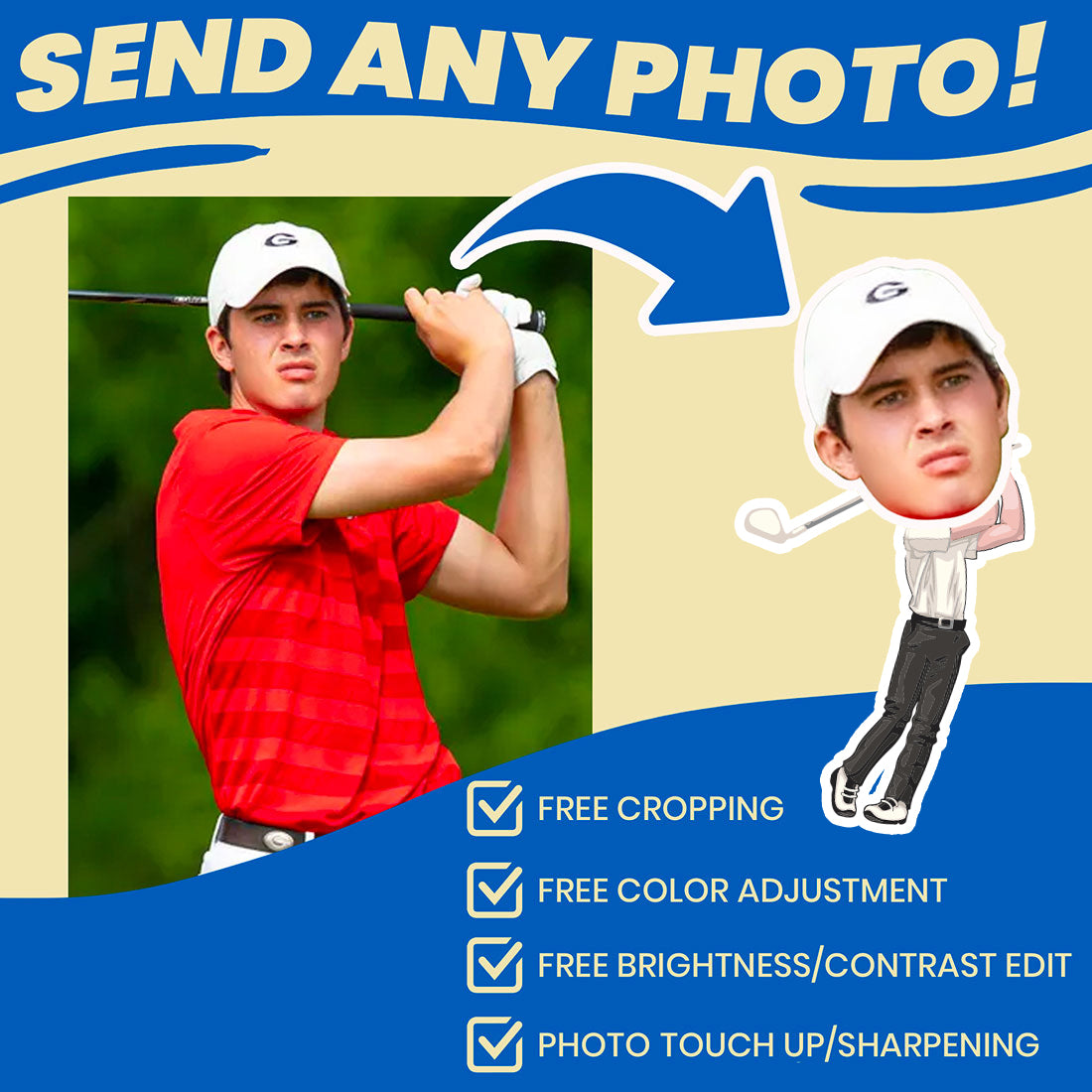 Golf Gift Custom Face Socks