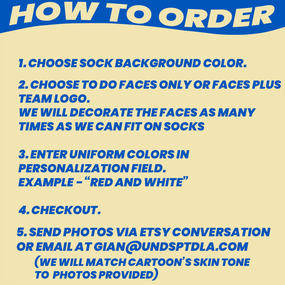 personalized volleyball socks showing how to order