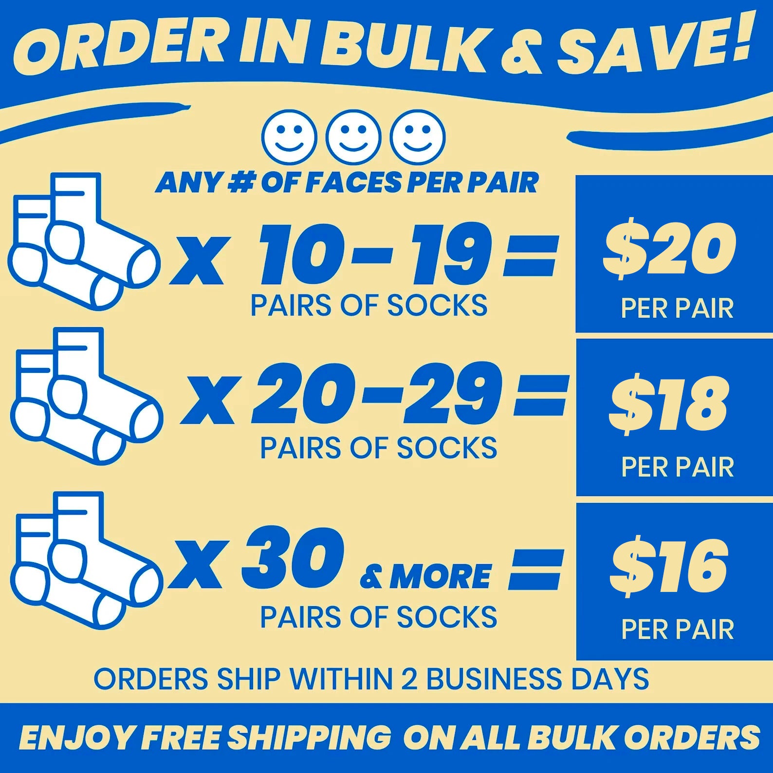 custom socks in bulk with your design and bulk pricing discount
