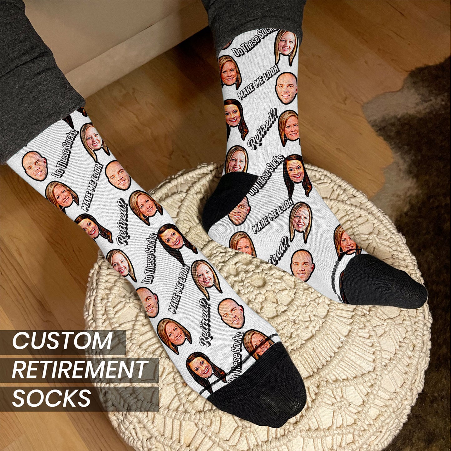 Retirement Gift Custom Face Socks
