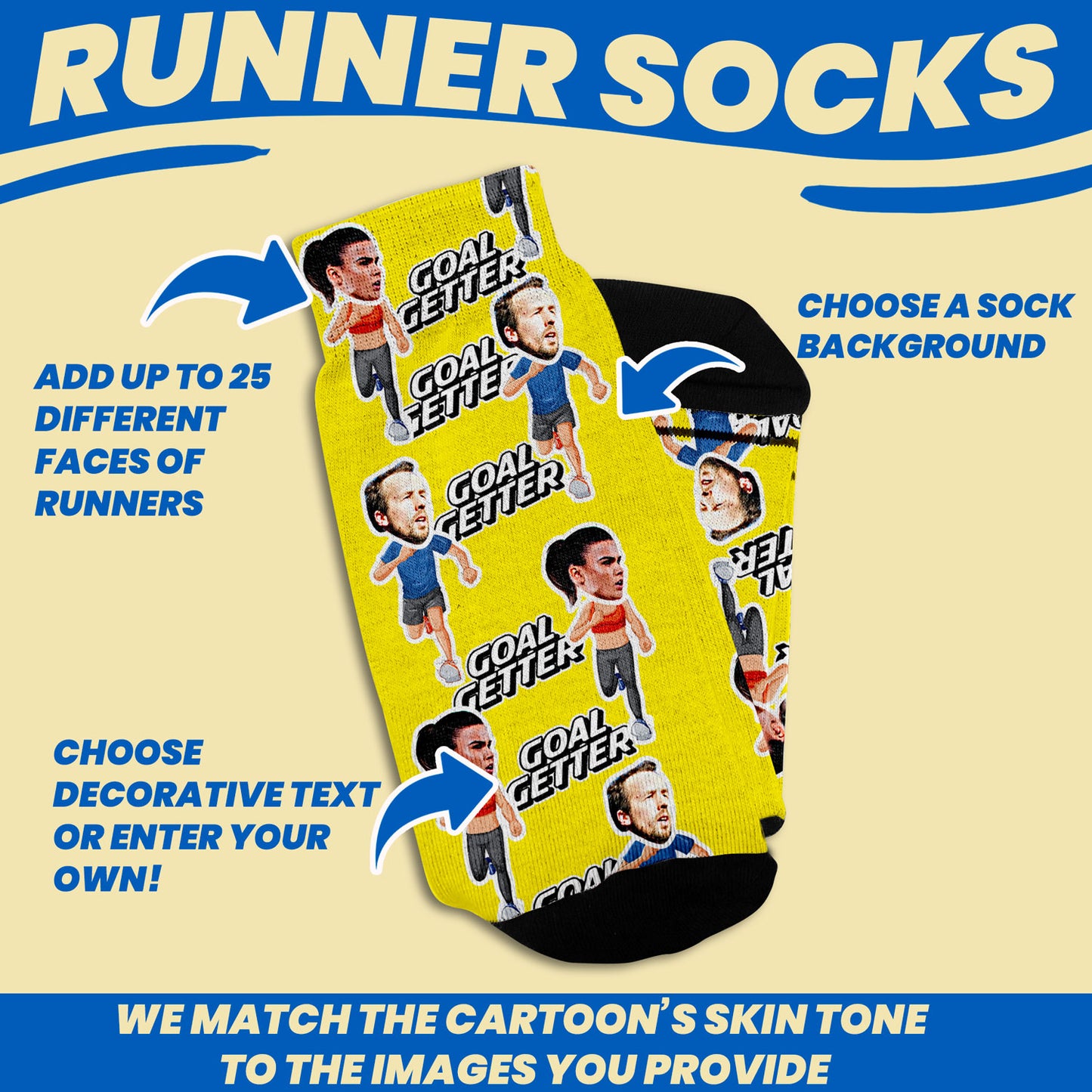 personalized runner gifts socks with faces customization options
