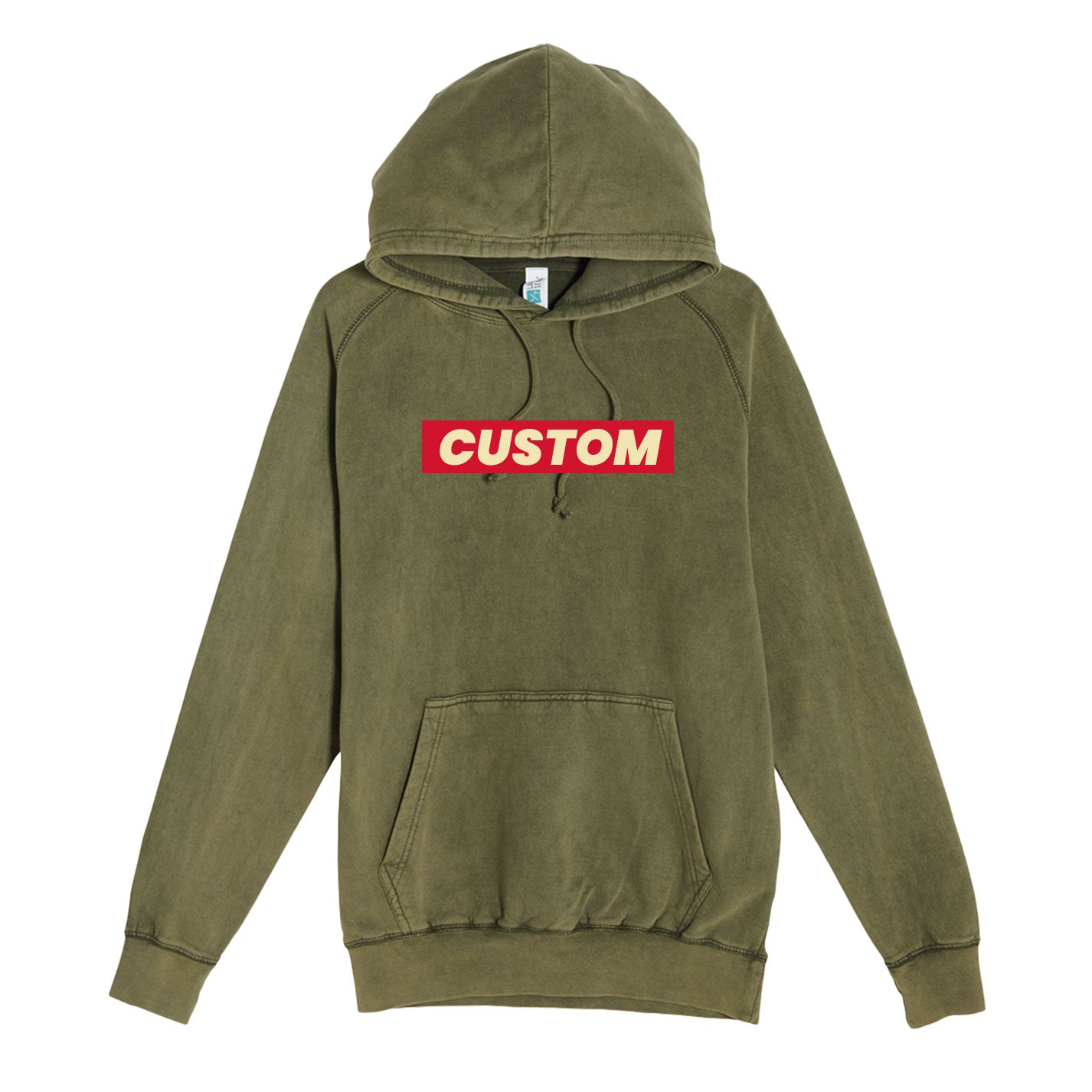 custom vintage hoodies in olive
