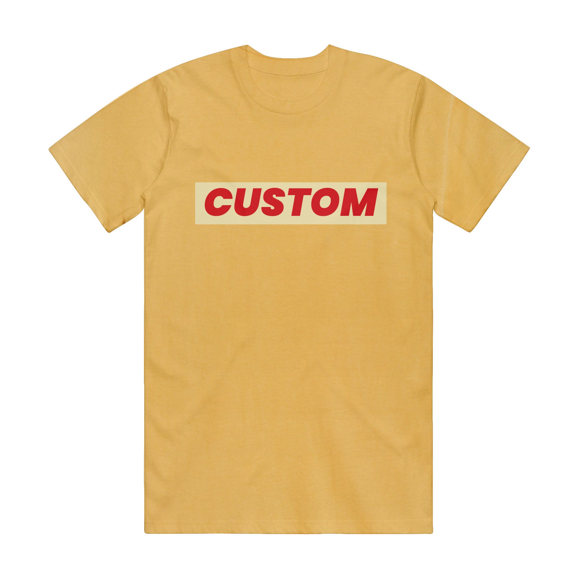 custom short sleeve T-shirt sample no minimums in mustard