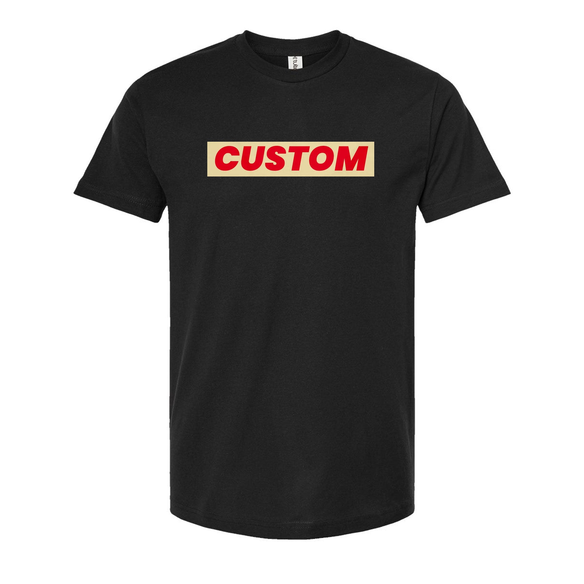 custom printed t-shirts economy soft tees black front