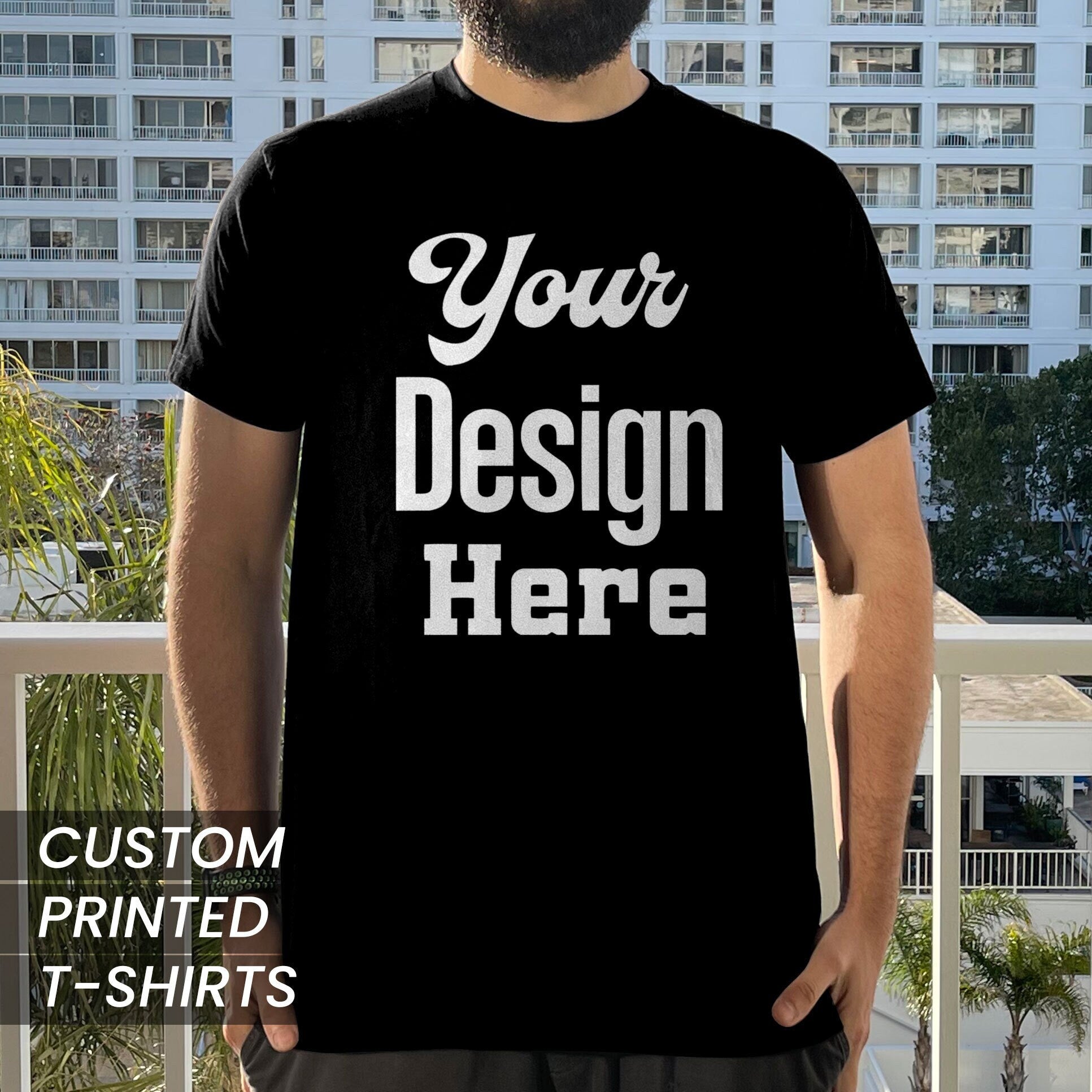 custom t-shirts with your design, photo, logo with no minimums. Ships next day