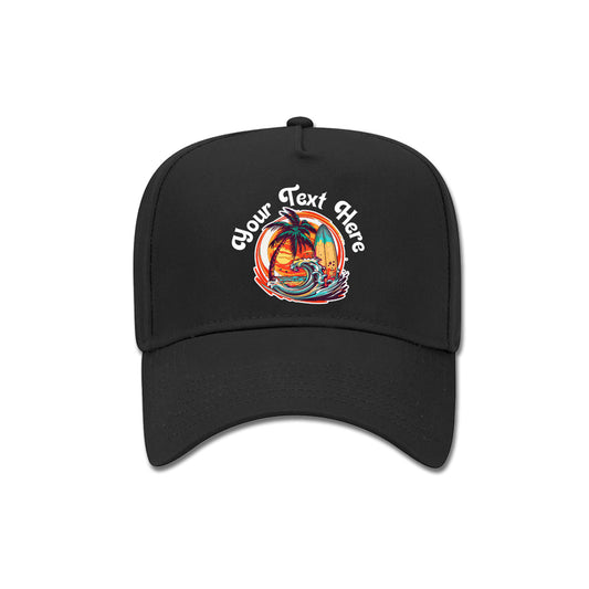gift for surfer hat with text and logo personalized no minimum ship next day
