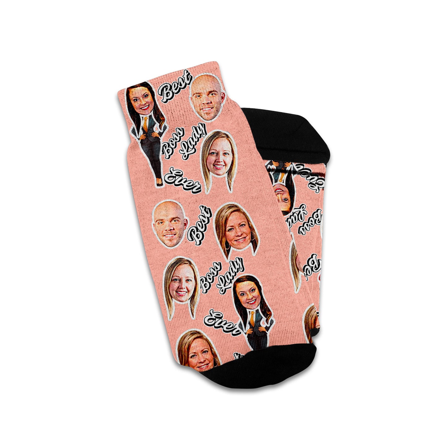 woman boss day gift personalized socks with faces