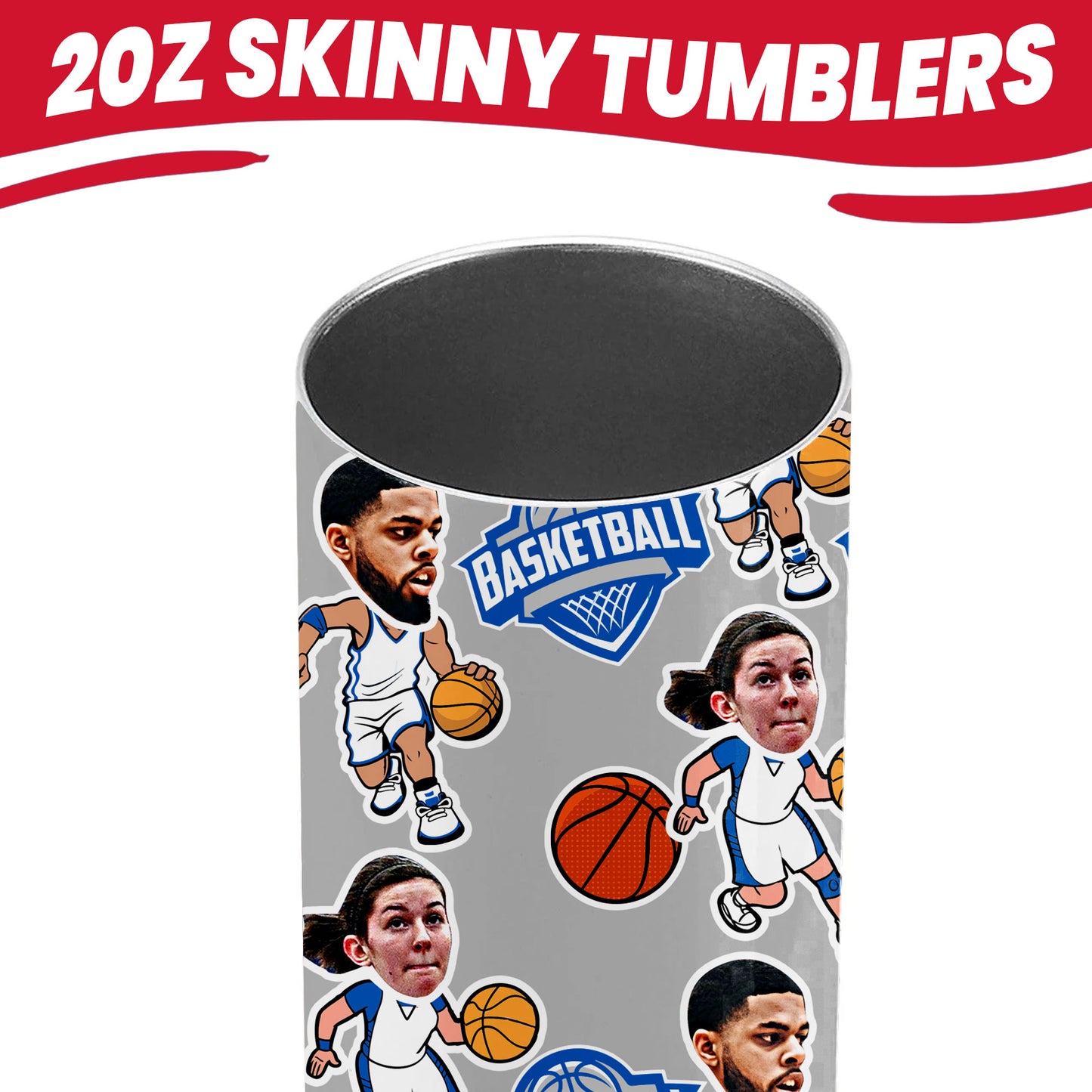 personalized basketball team gift tumblers inside of the tumbler image