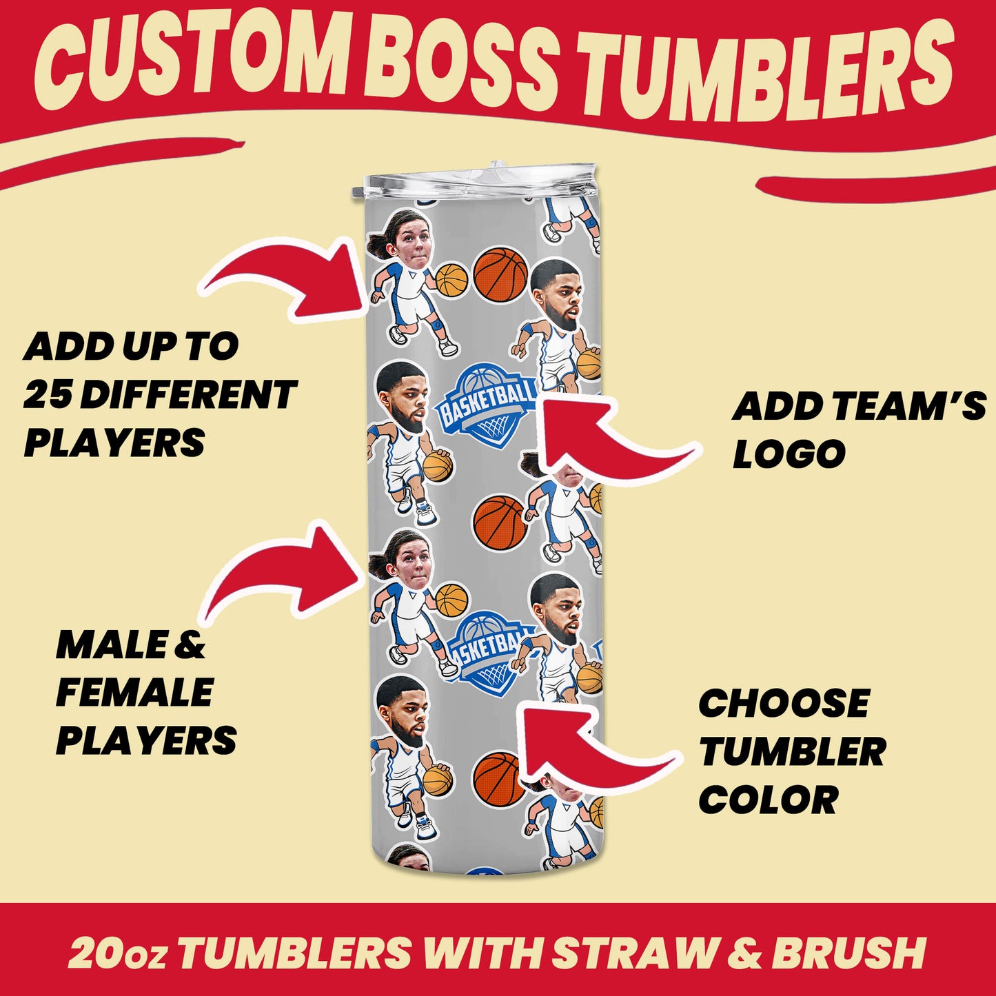 personalized basketball team gift tumblers customization options
