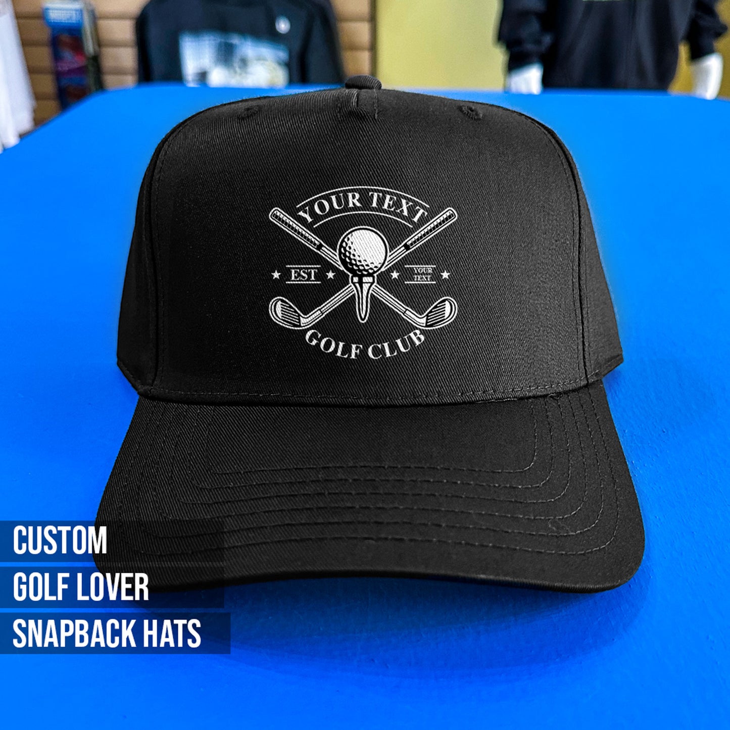 personalized gift hat for golf lovers in black