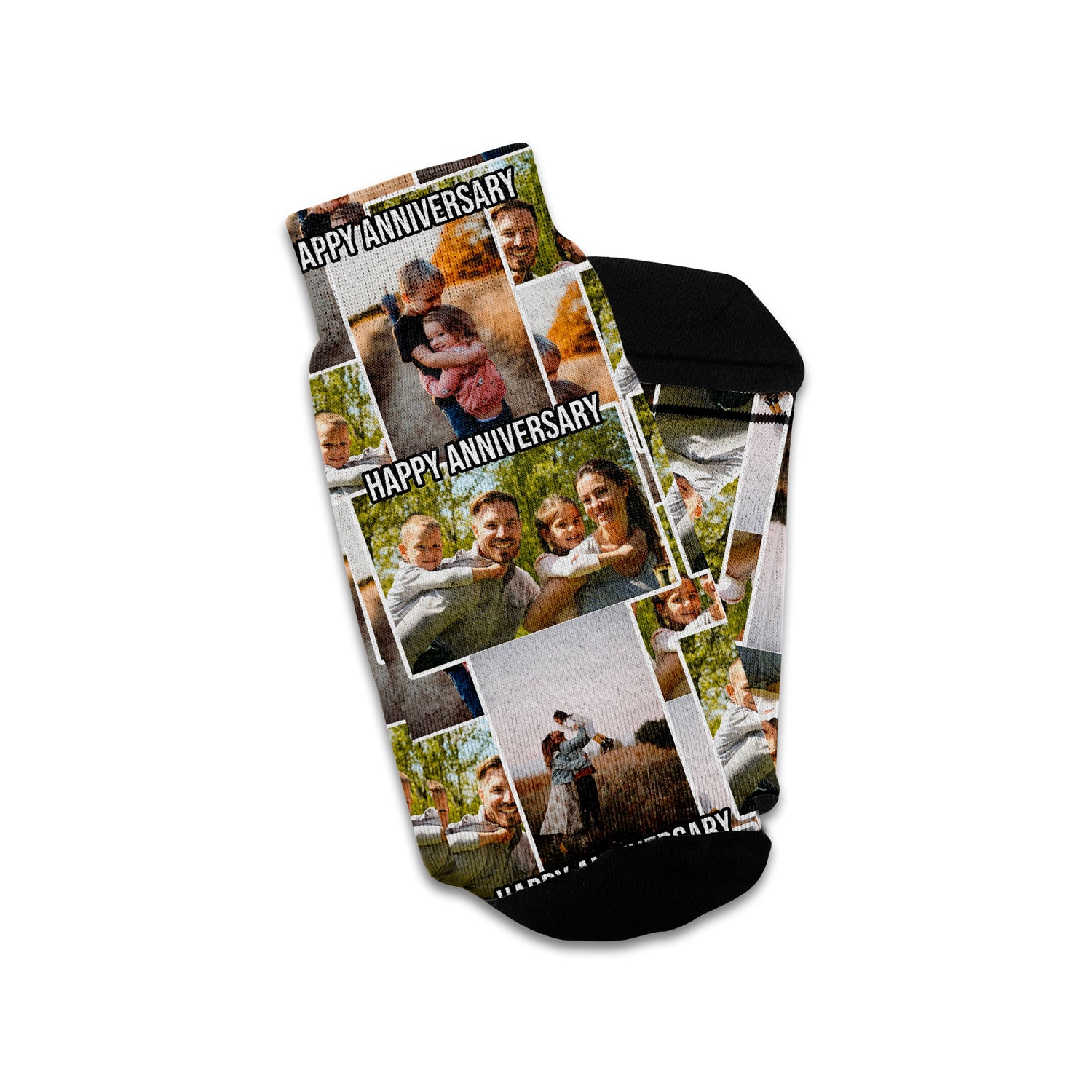 personalized photo collage gift socks with text