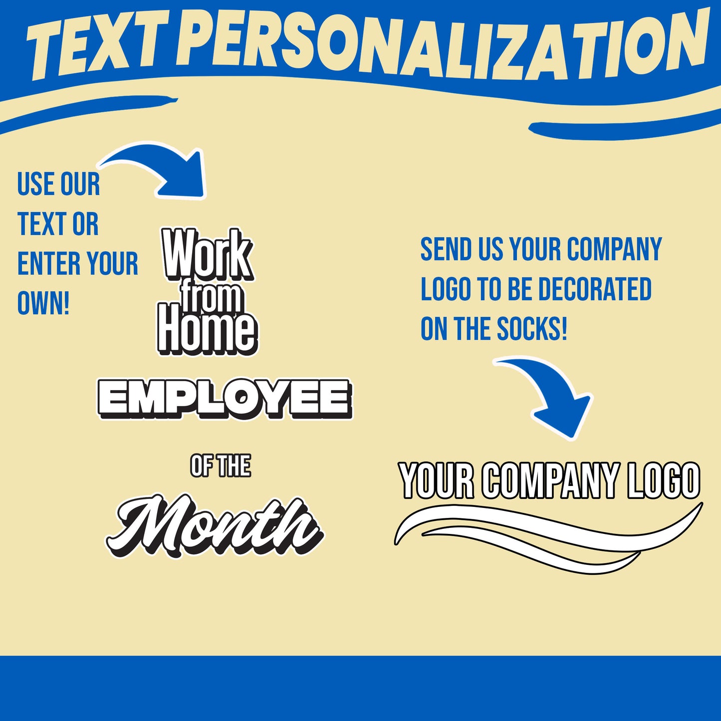 work from home employee of the month coworker gift socks with faces text personalization