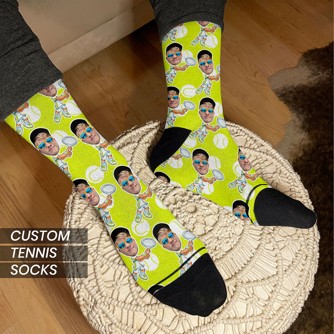 custom tennis socks with faces