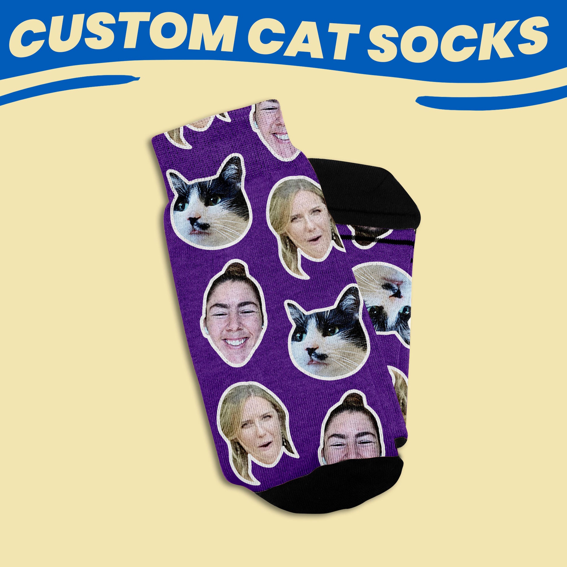 personalized cat face socks