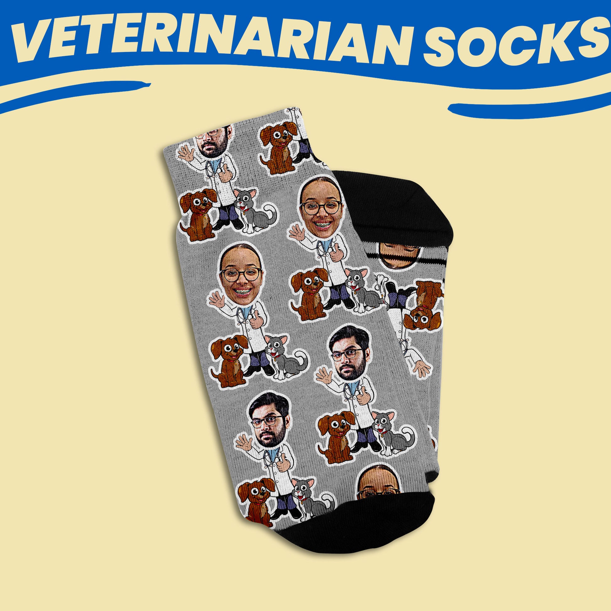 custom vet socks folded