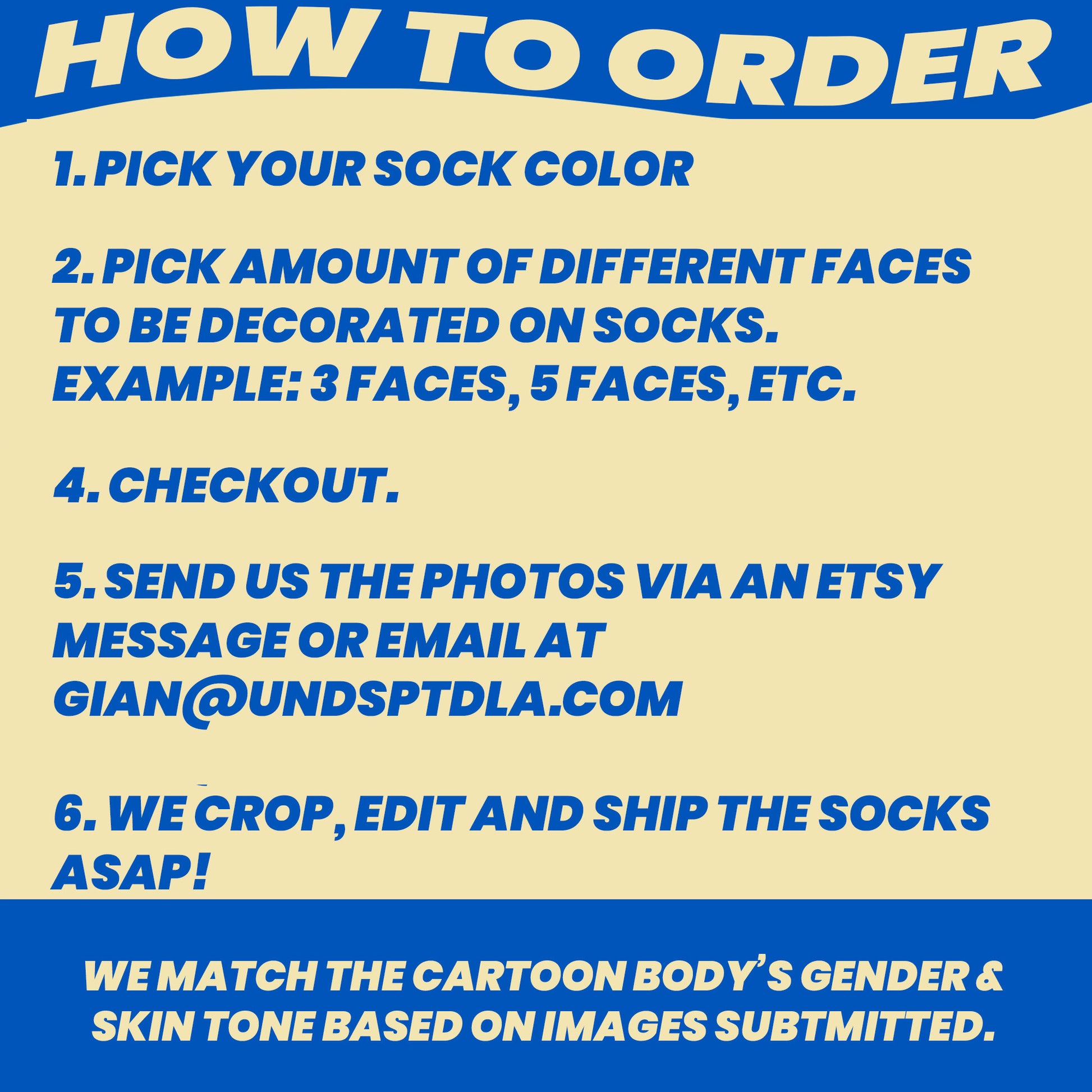 steps to order custom vet socks