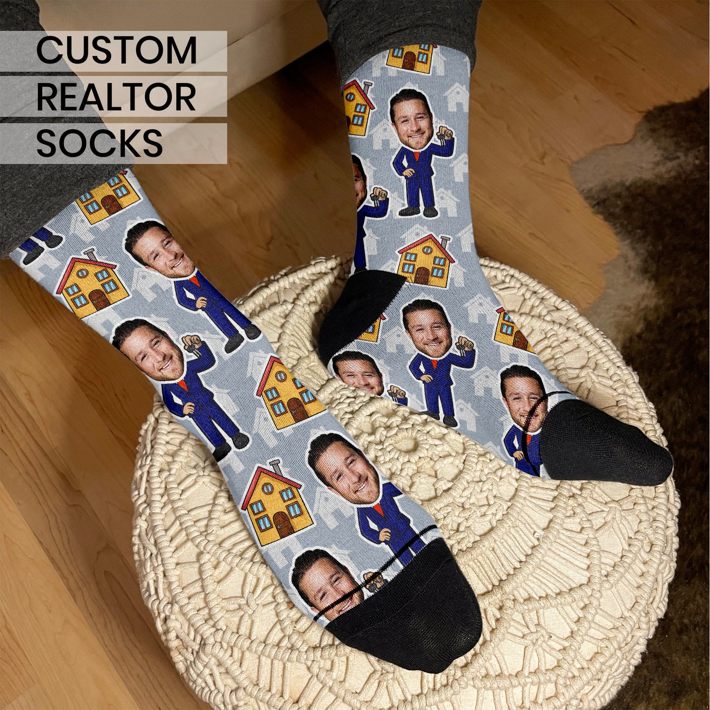 Realtor Gift Custom Face Socks