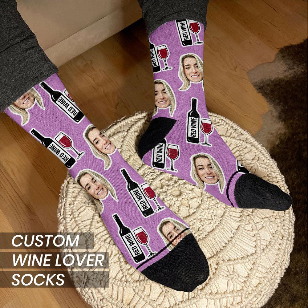 custom wine lover socks