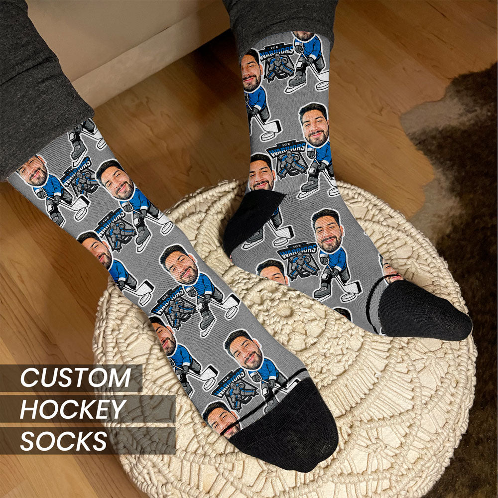 custom hockey gift socks for men hockey team fans nhl