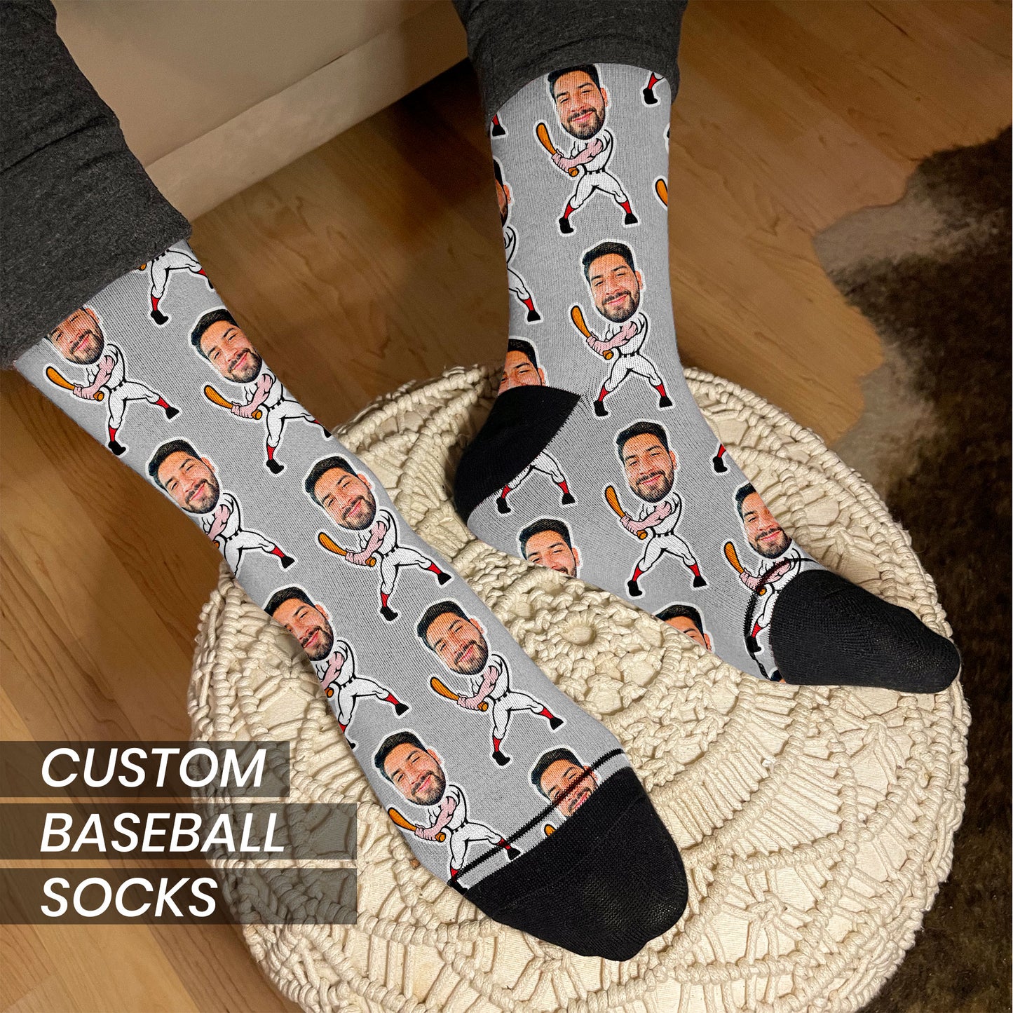baseball lover gift socks personalized