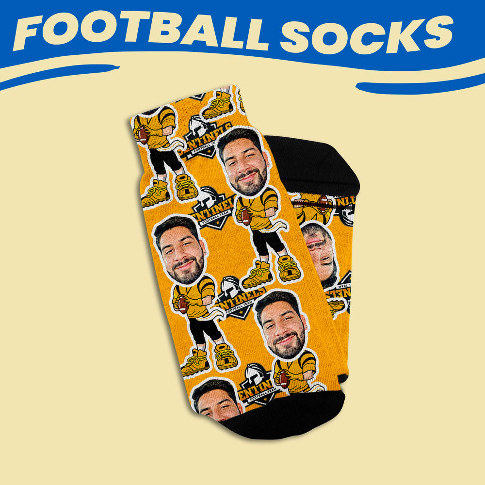 custom football socks with faces