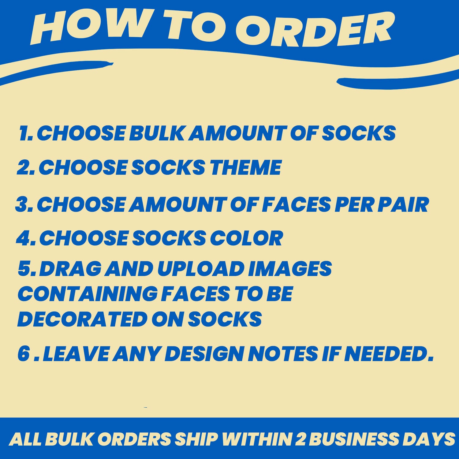 personalized socks in bulk instructions on how to order